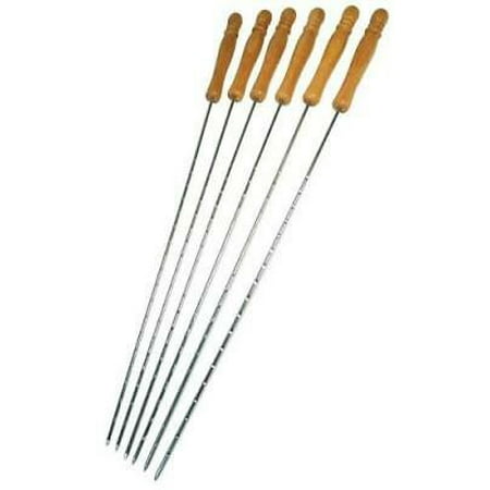 

GrillPro 40538 22 Stainless Steel V Skewers With Wood Handles 6 Count