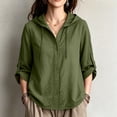 thumbnail image 6 of Cmfcve Gauze Hoodie Shirts for Women Sun Protection Beach Cover Ups Lightweight Long Sleeve Button Down Blouses, 6 of 9