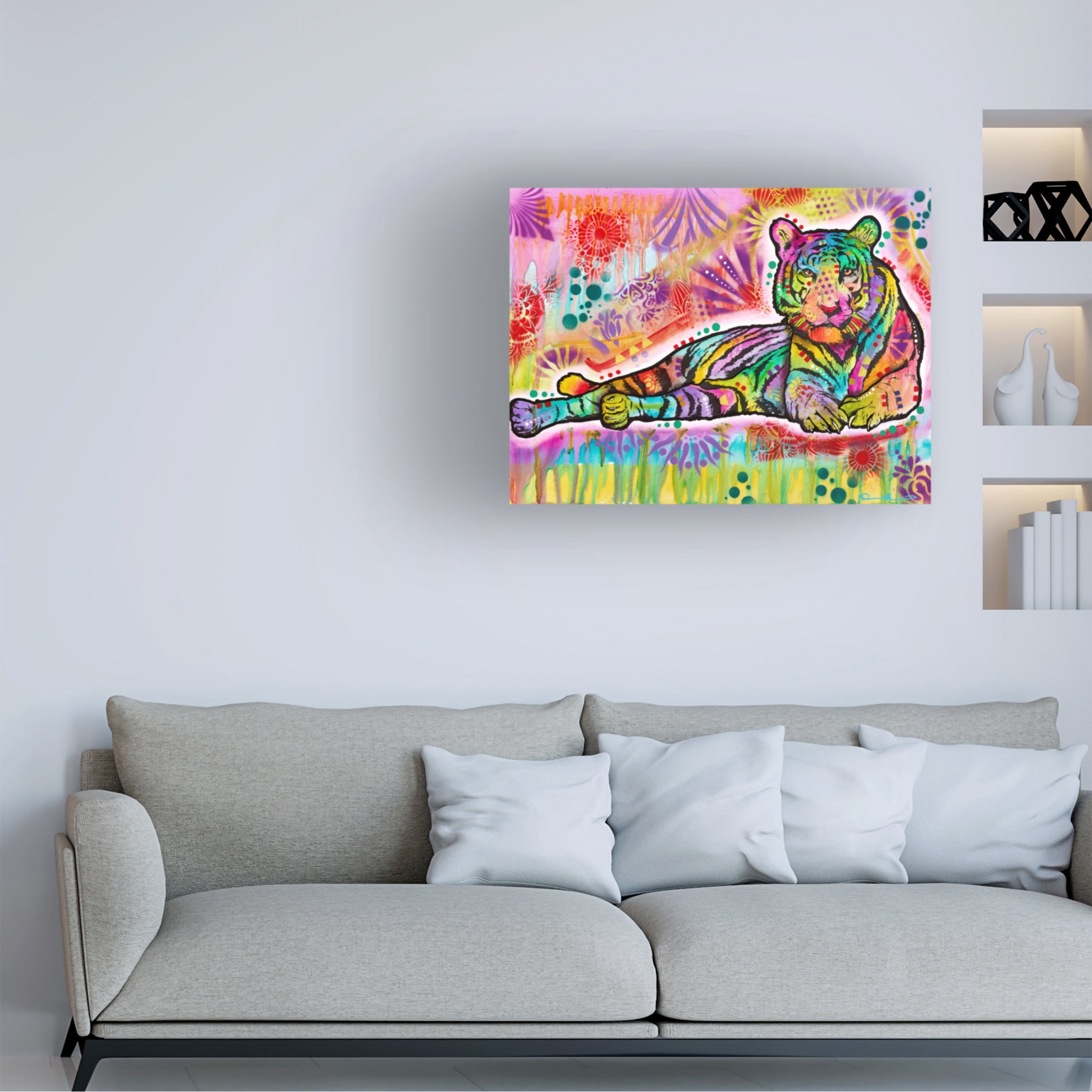 Canvas Wall Art - Dean Russo 'Spiritual Tiger' Wall Art for Living Room, Bedroom, or Office Décor by Trademark Fine Art - 19 x 14 Inches