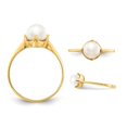 thumbnail image 2 of Bague en Or Jaune 10K avec Perle Blanche de Culture d'Eau Douce de 6,5 mm (Taille 7), 2 of 4