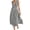 Gray, variant on Elegant Linen Maxi Dress Women's Sleeveless V Neck Double Breasted Flowy Casual High Waist a Line Sundress with Pockets Gray M
