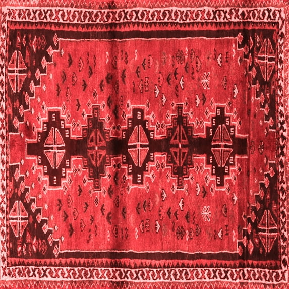 Ahgly Company Indoor Square Persian Red Traditional Area Rugs, 4' Square