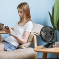thumbnail image 5 of Fnochy Clearance Small Fan USB Portable Rechargeable with Digital Display, 5 Speeds Quiet Personal Cooling Fan for Home Office Dorm Desk Travel, 5 of 6