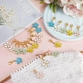 thumbnail image 3 of 1 BOX 20PCS Flower Knitting Markers Charms Lobster Clasp Bulk Alloy Enamel Floral Stitch Marker Crochet Stitch Locking Removable Clip On Charms, 3 of 4