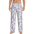 thumbnail image 2 of Goofa Lavender Flowers Printed Soft Pajama Pants for Men, Wide Leg Comfy Casual Lounge Yoga Pants-X-Large, 2 of 9