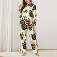 thumbnail image 3 of Disketp Pajamas Set Long Sleeve Sleepwear Womens Button Down Nightwear Pj Sets-Cartoon Tractor, 3 of 9