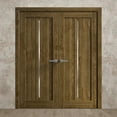 thumbnail image 3 of Interior Solid French Double Doors 56 x 80 inches | Ego 5014 Marble Oak | Wood Interior Solid Panel Frame | Closet Bedroom Modern Doors, 3 of 5
