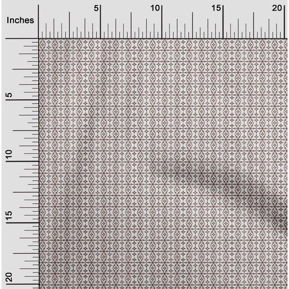 oneOone Viscose Chiffon Brown Fabric Arrow & Artistic Floral Fabric For Sewing Printed Craft Fabric By The Yard 42 Inch Wide