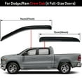 thumbnail image 3 of For 2009-2018 Dodge Ram 1500/2500/3500 Crew Cab Window Visor Vent Rain Deflector, 3 of 12
