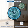 thumbnail image 4 of Dailycode Night Light Wall Clock Glow in The Dark 12 inch Battery Operated Silent Luminous Clocks, Emerald White Tropical Leaves, 4 of 6