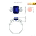 thumbnail image 5 of ANGARA Lab Grown 3.4 Ct Blue Sapphire & Lab Diamond 3 Stone Ring in 14K White Gold for Women (Size-10x8mm) | September Birthstone, Anniversary, Jewelry Gift for Women | Lab Grown Blue Sapphire Ring, 5 of 8