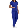 thumbnail image 6 of FNFYFH Scrubs for Women Set Medical Uniform V-Neck Top and Straight Leg Pants Soft Stretch Workwear with Pockets, 6 of 8