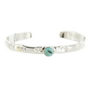 Handmade Certified Authentic Navajo .925 Sterling Silver Natural Turquoise Baby Native American Bracelet