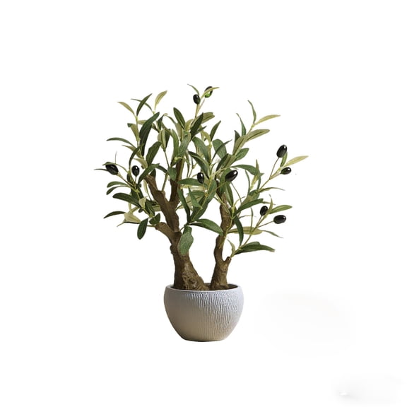 IARTTOP Faux Olive Tree Fake Fruit Plastic Leaves Potted Plant with Pot for Home Office Indoor Tabletop Desk Kitchen Living Room