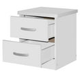 thumbnail image 3 of Pemberly Row Contemporary Faux Wood 2 Drawer Nightstand in White, 3 of 6