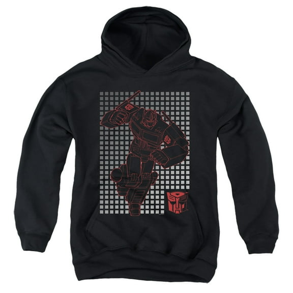 Transformers Optimus Grid Youth Pullover Hoodie Sweatshirt Black