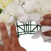 Miumaeov Artificial Roses Flower Panels Silk Fabric Floral Wall Backdrop Mats for Wedding Engagement Party Event Decor 15x15 White 12PCS