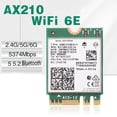 thumbnail image 2 of Acaige Multiband Ax210Ngw Wifi Card For Intel Wi-Fi 6E Ax210Ngw Ngff M.2 2230 Tri-Band Ax210 Wifi Bluetooth 5.2 Card Wireless Network 802.11Ax Adapter For Laptop Pc For Windows 10 Windows 11, 2 of 5