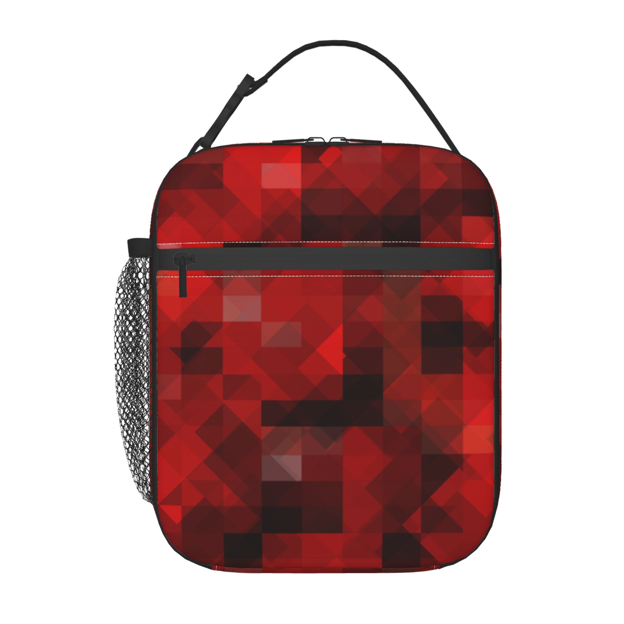 YFYANG Reusable Adult / Children Portable Lunch Bag, Red Abstract Texture HandsFree Buckle