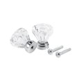 thumbnail image 4 of Perilla de cristal Jadeshay 16 piezas 25 mm forma de diamante tirador de cajón manija de gabinete, 4 of 12