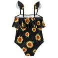 thumbnail image 3 of TAIAOJING Ruffles Swimwear Outfits Hollow Bikini Summer Kids Swimwear Girls Floral Print Ruffle Hem 1Piece Swimsuit For 7-8 Years, 3 of 8