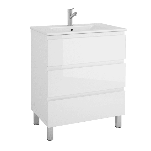 DAX Costa Engineered Wood Single Vanity Cabinet, 28", Glossy White