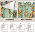 thumbnail image 5 of Teal Green Boho Floral Swag Curtains for Kitchen/Bedroom/Living Room, Vintage Abstract Art Ethnic Flowers Scalloped Curtains 63 Inch Long, Window Swag Topper Curtains Valances 2 Panels Set 36"x63", 5 of 8
