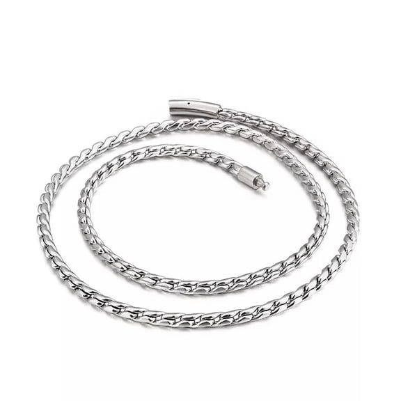 HOOUN 5mm 26'' Stainless Steel Rope Link chain For Women Mens Necklace Polished Shiny