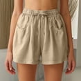 thumbnail image 4 of Linen Shorts for Women 2026 Cute Drawstring Linen Pants Lounge Outfit Elastic Waist Shorts Summer Pants Casual Loose Outfits 2026 Bermuda Wide Leg Short Comfy Shorts Lounge Wear M, 4 of 6