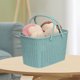 thumbnail image 2 of Cesta de baño portátil de plástico | Cesta de almacenamiento blanca y azul para baño y ducha | Organizador plegable de 27 x 18 x 18 cm | 1 unidad, 2 of 6