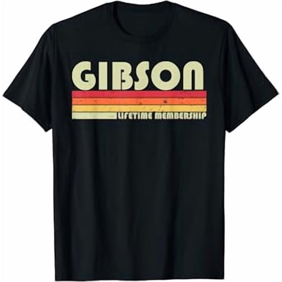 GIBSON Surname Funny Retro Vintage 80s 90s Birthday Reunion T-Shirt