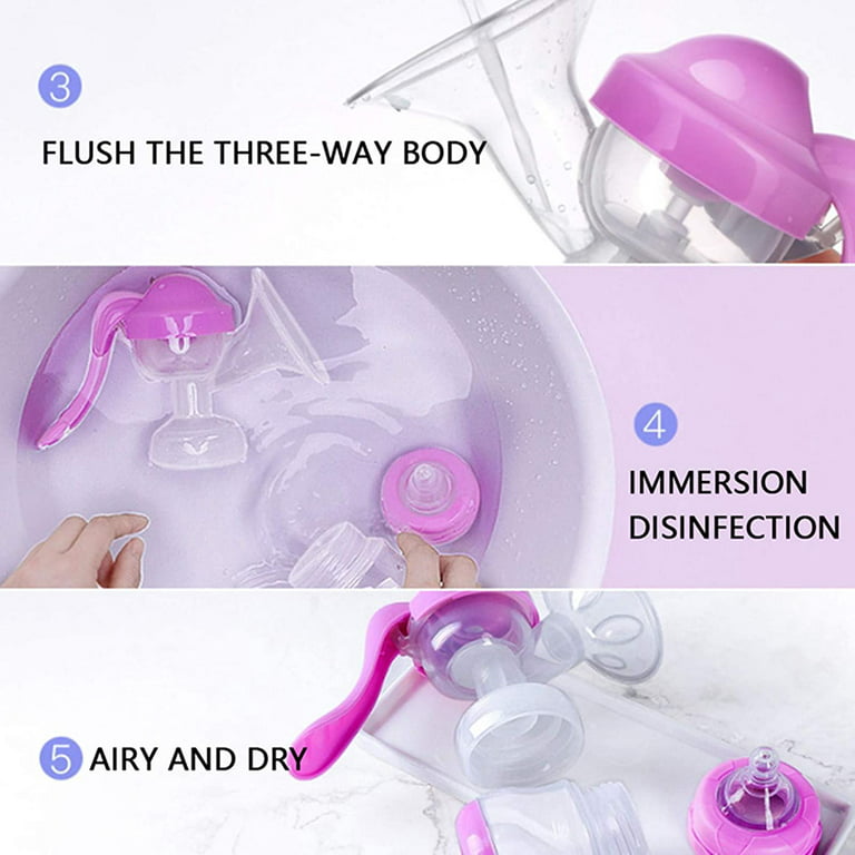Best Manual Breast Pump, Adjustable Suction Silicone Hand Pump  Breastfeeding, Small Portable Manual Breast Milk Catcher Baby Feeding Pumps  