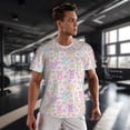thumbnail image 3 of Wukai Colorful Bunny Print Men's Short-Sleeved Mesh T-Shirt,Quick-Dry Short Sleeve Workout T-Shirt-X-Small, 3 of 8