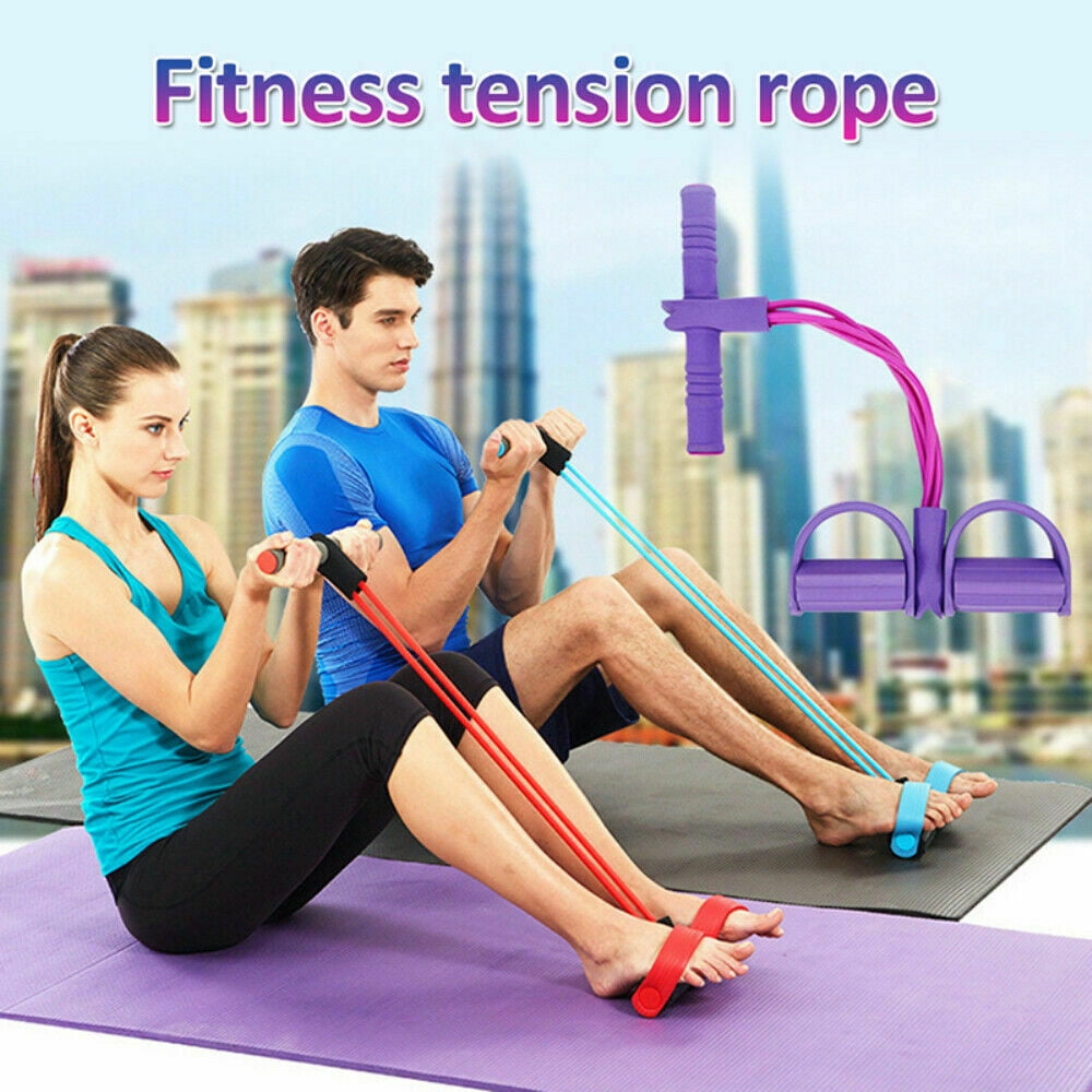 2020 Multi-Function Tension Rope Fitness Pedal Exerciser Rope Pull Bands NEW 