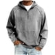 thumbnail image 2 of Ceisia Men's Loose Fit Washed Distressed Denim Half-Zip Hooded Pullover Sweatshirt Gifts, 2 of 6