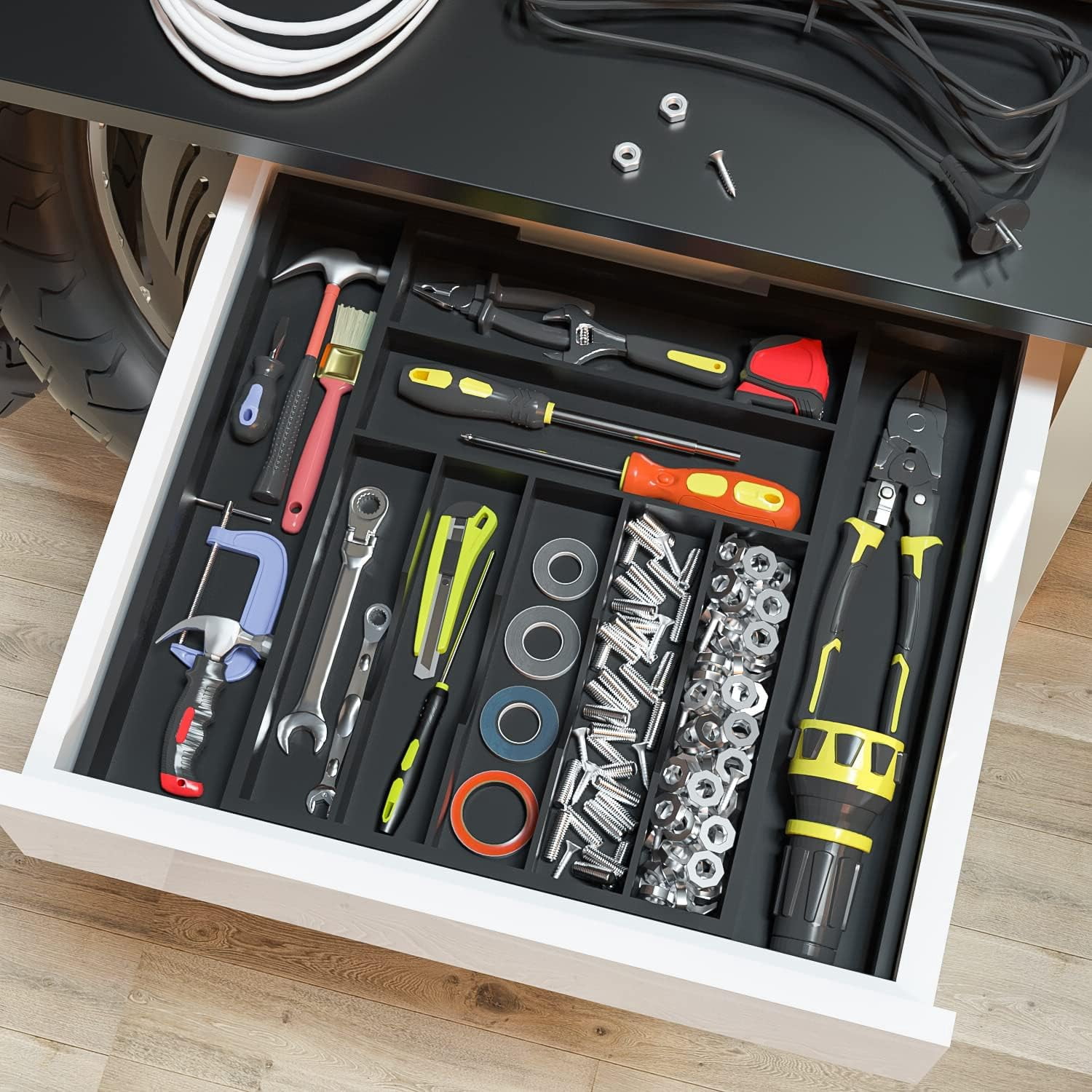 Utensil Organizer Silverware Drawer Organizer - Bamboo Expandable Cutlery Tray with Dividers for Utensil Holder Office Storage Makeup Desk Drawer Tool OrganizationExpandable,  with Dividers,