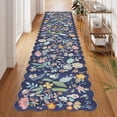 thumbnail image 2 of Washable 2'6x12 Hallway Runner Rug: Entryway Non Slip Floral Rug Farmhouse Soft Stain Resistant Carpet For Kitchen Bathroom Bedroom Low Pile Pet Friendly Floor Mat Living Room(2'6x12/purple), 2 of 8