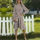 thumbnail image 5 of Vestido A Rayas Para Mujer, Amigable Con La Piel, Rayas Verticales, Vestido Tipo Túnica Para Mujer, Dobladillo Volante, Cómodo, Suelto Para Viajar ANGGREK Café S, 5 of 5