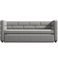 thumbnail image 4 of Euroco Upholstered Twin Size Daybed with Trundle, Gray, 4 of 12