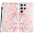 thumbnail image 1 of Wallet Case for Samsung Galaxy S23 Ultra with Colorful Painting Pattern Luxury PU Leather Magnetic Flip Folio Cover, Soft Silicone Shockproof Card Slots Holder Kickstand Protective Case,Pink Marble, 1 of 8