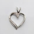 thumbnail image 2 of 0.10Ct Round Cut Natural Moissanite Heart of Love Pendant Necklace | 14K White Gold Plated Silver | 18" Free Chain | Romantic Gift Jewelry, 2 of 2