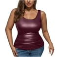 thumbnail image 1 of cfhntfmh Women's Plus Size Tank Top Square Neck Ruched Sleeveless Party Club Tops Summer Beach Outfit Going out Tops, 1 of 7