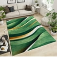 thumbnail image 2 of Green Gold Gradient Stripes Area Carpet, Retro Abstract Light Luxury Living Room Throw Rugs, Soft Comfortable Washable Non-Slip Rug for Bedroom Office Study Dining Room 4x5ft, 2 of 7