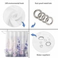 thumbnail image 3 of Lavender Shower Curtain Set - Extra Long 72" x 96" Washable Bathtub Curtain with 12 Hooks, Pastoral Pastel Purple Pink Wildflower Waterproof Fabric Stall Shower Curtains for Bathroom/Bathtub Décor, 3 of 6