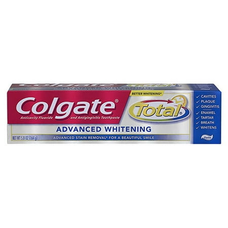 Colgate Total Whitening Dentifrice avancée - 5,8 Oz, 6 Pack