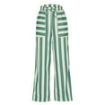 thumbnail image 3 of Penkiiy Women's Summer High Waisted Wide Leg Pants Stripe Matching Yoga Gym Long Pants 2XL Green, 3 of 4