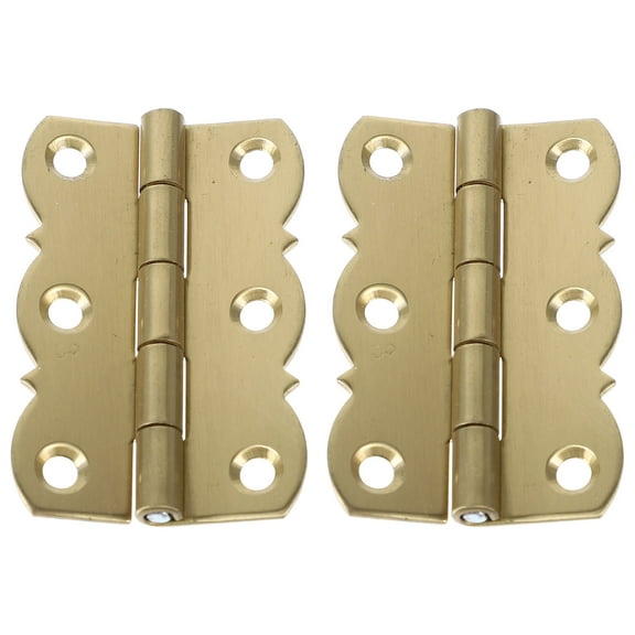 Troglfold Cabinet Hinges 2pcs Brass Hinges Piano Bench Hinge 8 Holes Vintage Golden,1.77"X1.06"X0.2"