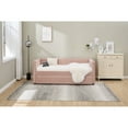 thumbnail image 3 of Jopath Twin Size Upholstered Daybed Frame with Trundle,USB Port ,Side Pockets,Velvet Daybed with Diamond Grid Design for Bedroom Living Room Guest Room Pink, 3 of 8