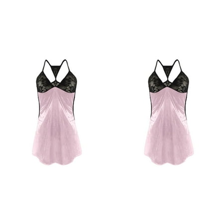 (2-Pack) 2025 Translucent Ladies Sling Freaky for Women Plus Sizey Backsidey Nightdress Womens Bodysuit Lace 1/4 Cup Bra plus Size G