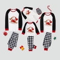 thumbnail image 3 of Pijamas familiares a juego de Navidad, diseño exclusivo de Papá Noel y ciervo, caja de regalo, conjunto de pijamas a cuadros verdes, 3 of 3